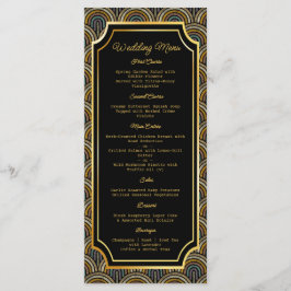 Custom Art Deco Embroidered-Style Wedding Menu メニュー