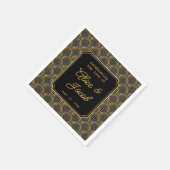 Custom Art Deco Embroidered-Style Wedding Napkins スタンダードカクテルナプキン (角)