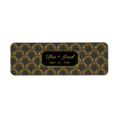 Custom Art Deco Wedding Cigar Wrap with Names ラベル (正面)