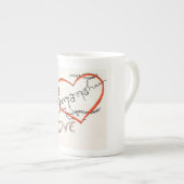 custom art design calligraphy ボーンチャイナマグカップ (正面右)