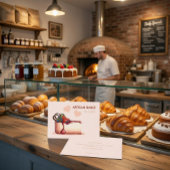 Custom Artisan Bakery Business Card with Cake 名刺