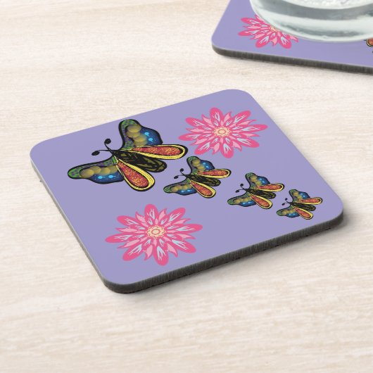 Custom Artistic Butterfly Cascade コースター (左側)