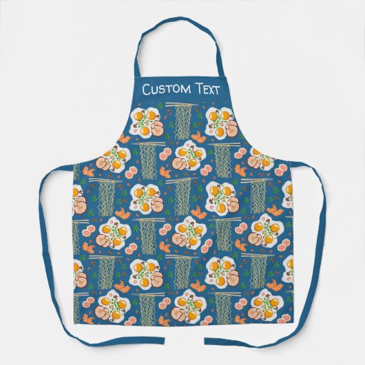 Custom Asian Food Pattern エプロン (正面)