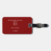 custom athlete monogram maroon black soccer balls ラゲッジタグ (裏面横)