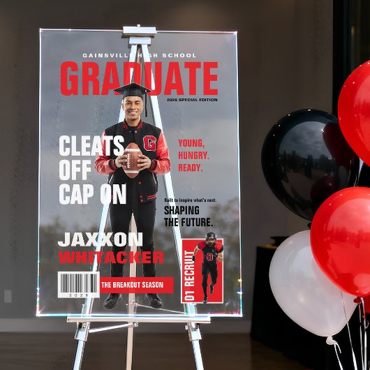 Custom Athlete Photo Graduation Magazine Display アクリルサイン