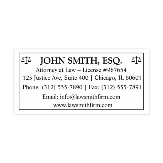 Custom Attorney Office Self-Inking Stamp セルフインキングスタンプ (デザイン)