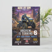Custom ATV Birthday Party for boy Invitation 招待状 (スタンド正面)