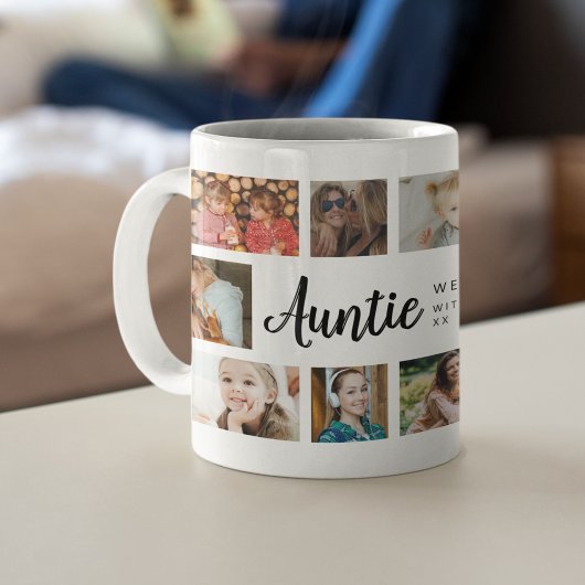 Custom Auntie 18 Photo Collage コーヒーマグカップ