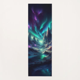 Custom Aurora Fantasy Yoga Mat – Mystical Mountain ヨガマット