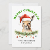 Custom Aussie Wildlife Roo Family Christmas Card シーズンカード (正面)