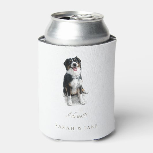 Custom Australian Shepherd Wedding Napkins 缶クーラー (缶正面)