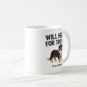 Custom Australian Shepherd “Will Herd for Treats”  コーヒーマグカップ (正面右)