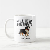 Custom Australian Shepherd “Will Herd for Treats”  コーヒーマグカップ (左)