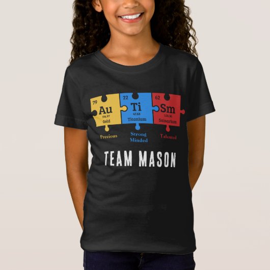Custom Autism Awareness Campaign Matching Team Tシャツ (正面)