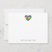 Custom Autism Puzzle Heart Note Card ノートカード (正面)