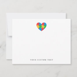 Custom Autism Puzzle Heart Note Card ノートカード