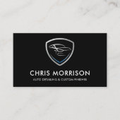 Custom Auto Detailing QR Code Service Shield Logo 名刺 (正面)