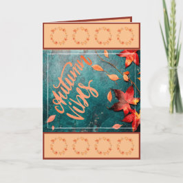 Custom "Autumn Vibes" Holiday Greeting Card シーズンカード