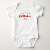 Custom Baby Bodysuit Family Name First Christmas ベビーボディスーツ (正面)