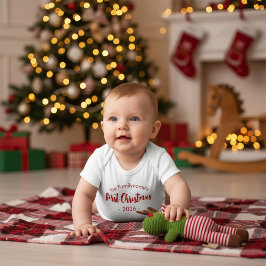 Custom Baby Bodysuit Family Name First Christmas ベビーボディスーツ