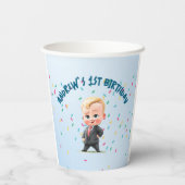 Custom Baby Boy Birthday Party Paper Cup Drinkware 紙コップ (裏面)