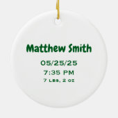Custom Baby Boy First Christmas Ornament Bear セラミックオーナメント (裏面)
