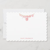Custom Baby Clothesline Stationery Baby Shower  ノートカード (正面)