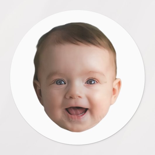 Custom Baby Face, Funny custom photo ラベル (デザイン2)