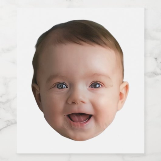 Custom Baby Face, Funny custom photo ワインラベル (シングルラベル)