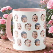 Custom Baby Face Mug Baby 3 Photos マグカップ