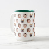 Custom Baby Face Mug, Custom Family 3 Photos mug ツートーンマグカップ (正面左)