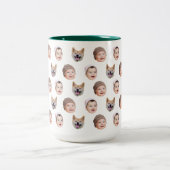 Custom Baby Face Mug, Custom Family 3 Photos mug ツートーンマグカップ (中央)