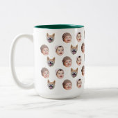 Custom Baby Face Mug, Custom Family 3 Photos mug ツートーンマグカップ (左)