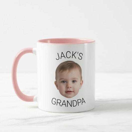 Custom Baby Face Mug for Grandpa マグカップ (左)