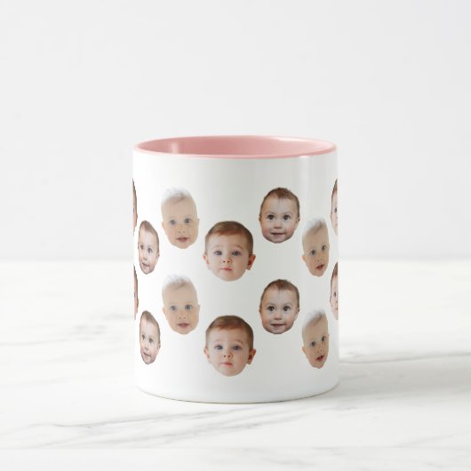 Custom Baby Face personalized photo  マグカップ (中央)