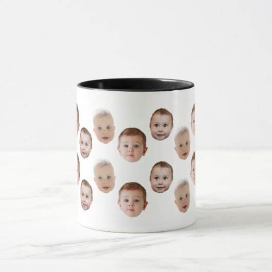 Custom Baby Face personalized photo  マグカップ (中央)