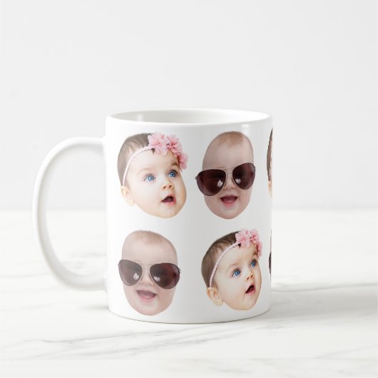 Custom Baby Face  Photo Father's Day Christmas コーヒーマグカップ (左)