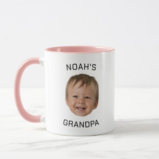 Custom Baby Face Photo Grandpa マグカップ (左)