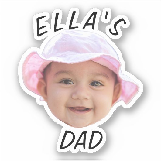 Custom Baby Face Photo New Dad シール (正面)