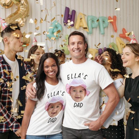 Custom Baby Face Photo New Dad Tシャツ