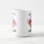 Custom Baby Face Photo Text Grandma コーヒーマグカップ (中央)