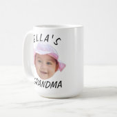 Custom Baby Face Photo Text Grandma コーヒーマグカップ (正面左)