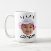 Custom Baby Face Photo Text Grandma コーヒーマグカップ (左)