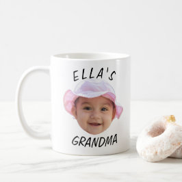 Custom Baby Face Photo Text Grandma コーヒーマグカップ