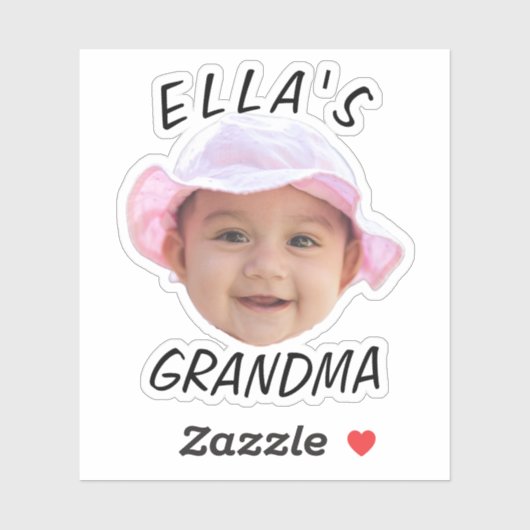 Custom Baby Face Photo Text Grandma シール (シート)
