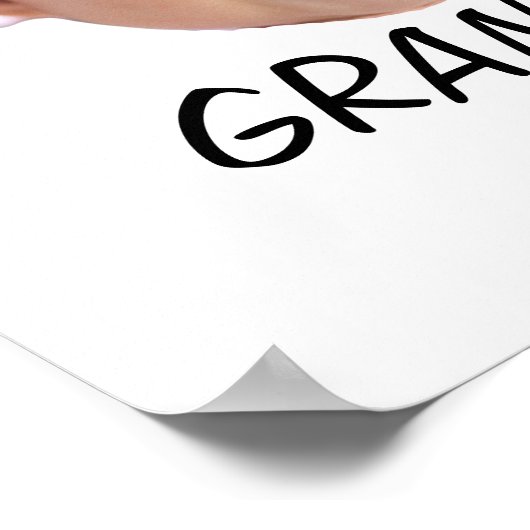 Custom Baby Face Photo Text Grandma ポスター (角)