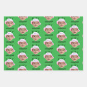 Custom Baby Face Photo Text Grandma ラッピングペーパーシート (正面3)
