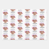 Custom Baby Face Photo Text Grandma ラッピングペーパーシート (正面)