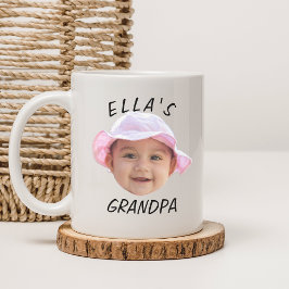 Custom Baby Face Photo Text Grandpa コーヒーマグカップ