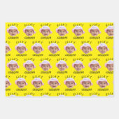 Custom Baby Face Photo Text Grandpa ラッピングペーパーシート (正面3)